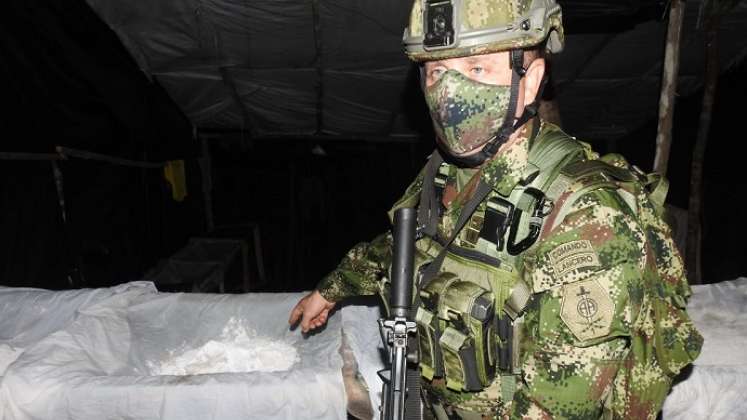 El Ejército se incautó de 644 kilos de cocaína y 214 de pasta base de coca.