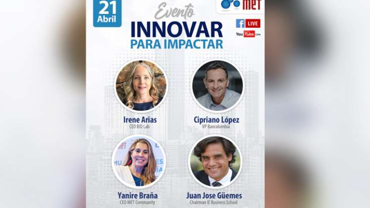 Este miércoles, a partir de las 12 del mediodía (hora Colombia), se realizará el evento virtual ‘Innovar para Impactar’, que contará con la participación de líderes empresariales referentes a nivel internacional en innovación. / Foto: Cortesía