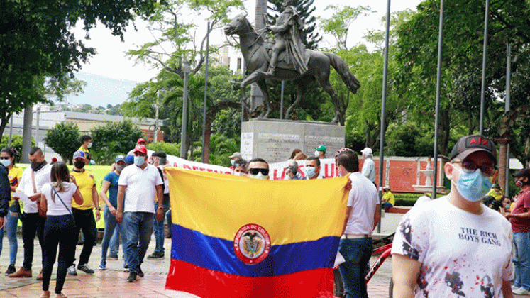 Una de las marchas de ayer en Cúcuta salió del parque Simón Bolívar, en el barrio Colsag, donde se destacó el buen comportamiento de los asistentes. / Foto Juan Pablo Cohen/ La Opinión