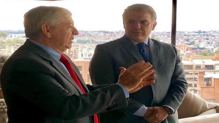 Instantes de la reunión entre el expresidente César Gaviria Trujillo y el presidente electo Iván Duque./Foto: (Colprensa-externo).