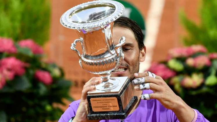 Nadal logró su décimo título en el torneo de Roma: 2005, 2006, 2007, 2009, 2010, 2012, 2013, 2018, 2019 y 2021. / Foto: AFP