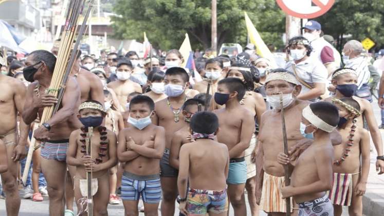 Los indígenas marcharon en Cúcuta el pasado 31 de mayo en el marco del paro nacional./Foto: Alfredo Estévez- La Opinión