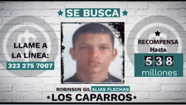 Robison Gil Tapias, alias ‘Flechas’,  el último de los cabecillas de los Caparros fue neutralizado por las autoridades colombianas. / Colprensa 