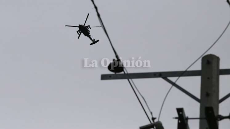 Helicóptero sobrevolando Cúcuta. 
