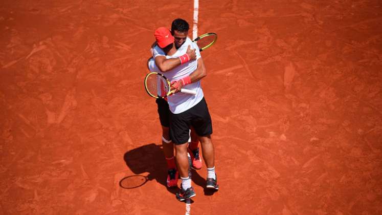 Juan Sebastián Cabal y Robert Farah, en Roland Garros. 