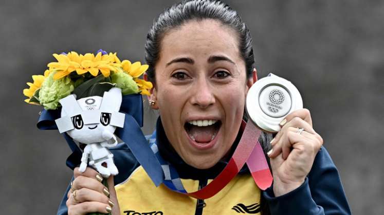 Mariana Pajón logró la medalla de plata en la final del Bmx femenino en los Juegos Olímpicos de Tokio 2020.  / Foto: AFP
