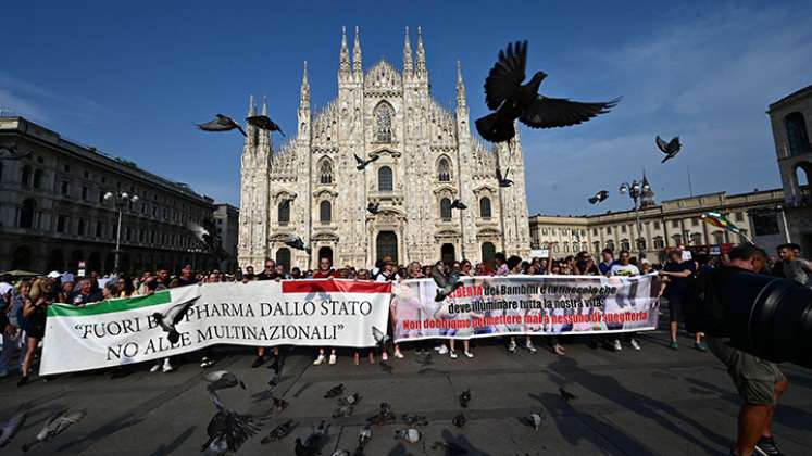 Protestas en Italia.