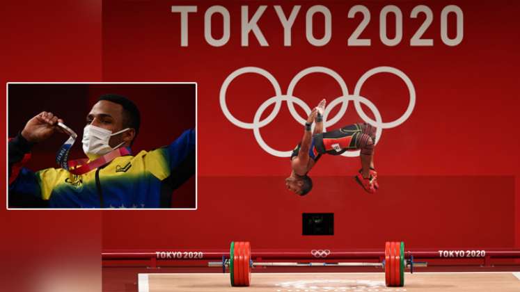 Mayora, de 25 años, levantó 156 kilogramos en el arranque y 190 en el envión para una marca total de 346. / Foto: AFP- Juegos Olímpicos