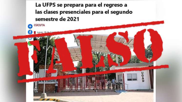 Noticia falsa sobre la UFPS.