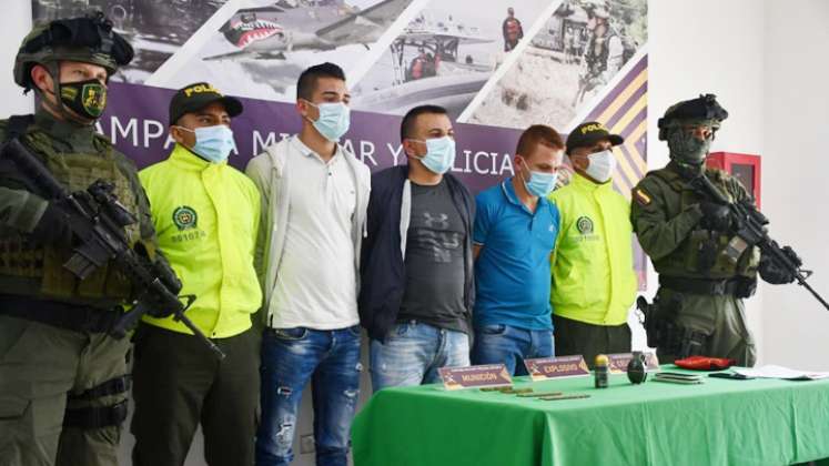Los capturados tenían la misión de reactivar las extorsiones en Ocaña, según la Policía. Foto: Policía