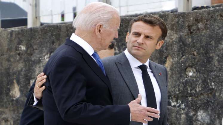 El presidente de Estados Unidos, Joe Biden, y el presidente de Francia, Emmanuel Macron./ AFP