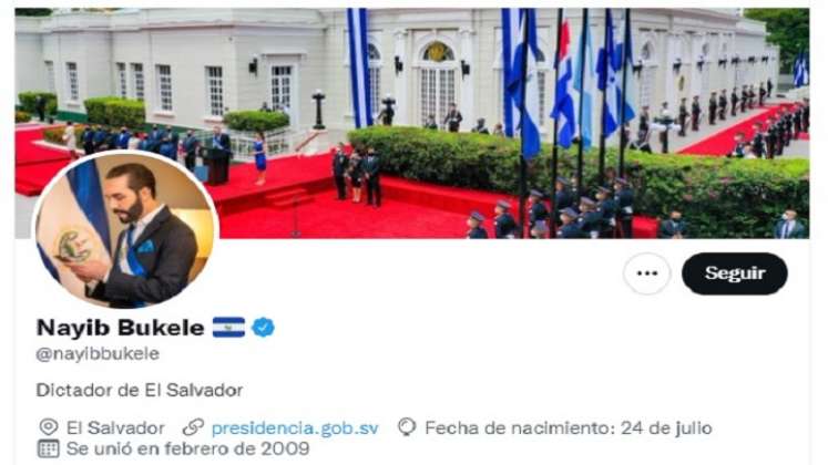 Bukele ironiza y se autodenomina "Dictador de El Salvador" en Twitter./Internet