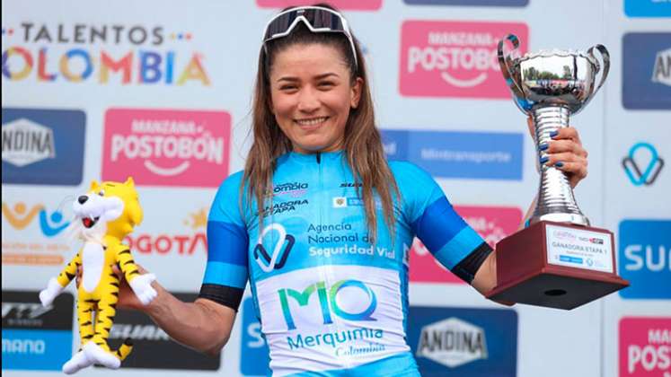 Lilibeth Chacón, primera líder de la Vuelta a Colombia 2021. 