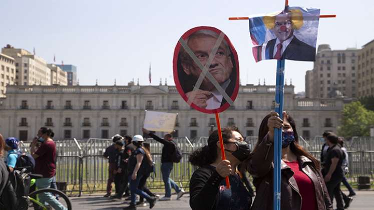 Protestas contra Piñera en Chile.