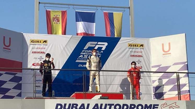 Sebastián Montoya subió al podio en Dubai./Foto: Colprensa