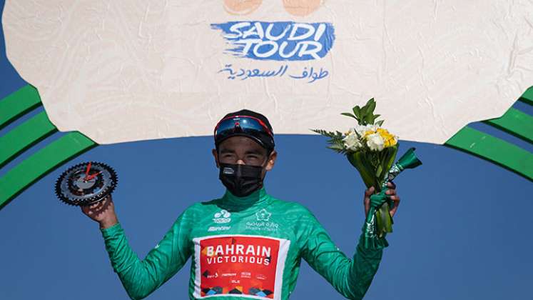 Santiago Buitrago, líder del Tour de Arabia Saudita. 