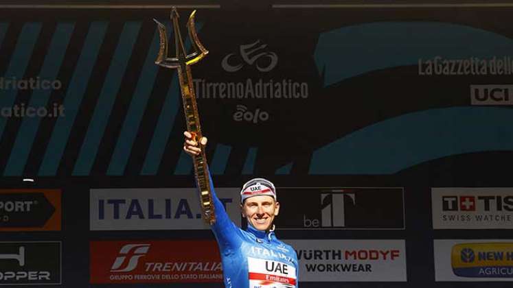 El ciclista esloveno Dadej Pogacar (UAE-Emirates), retuvo el título de Tirreno-Adriático.