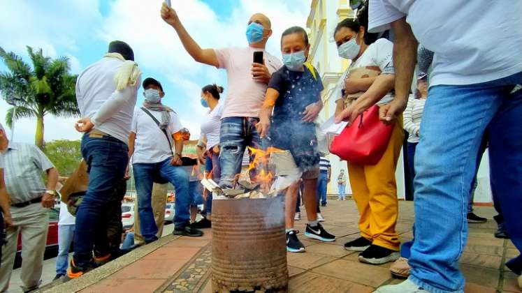 Protesta por impuesto predial en Chinácota