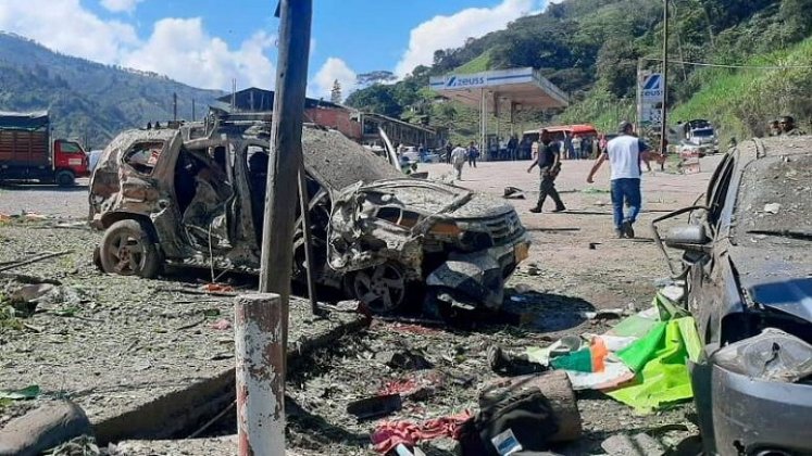 Dos muertos y tres heridos deja atentado a Policía en Cañasgordas./Foto: Colprensa