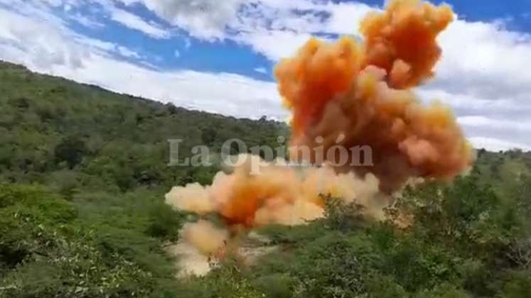 Destrucción de explosivos hallados por el Anillo Vial Occidental retumbó en Cúcuta./Foto: cortesía