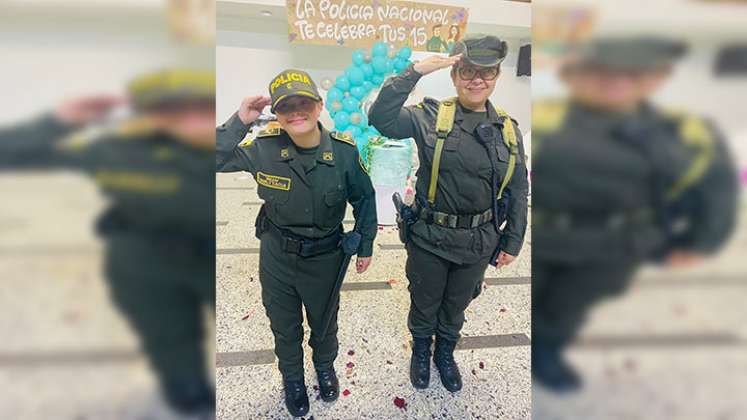 La Policía le cumplió el 'sueño' a una quinceañera en Pamplona./Foto: cortesía