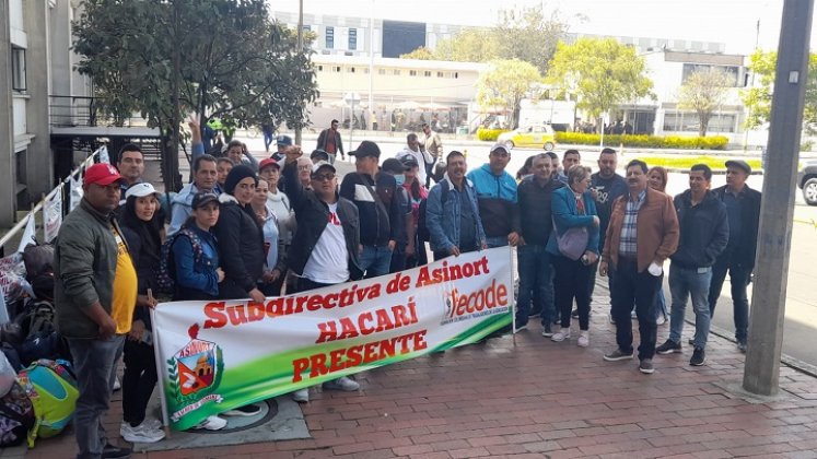 Cientos de docentes del Catatumbo llegaron a Bogotá para unirse al plantón. / Foto: Cortesía / La Opinión 