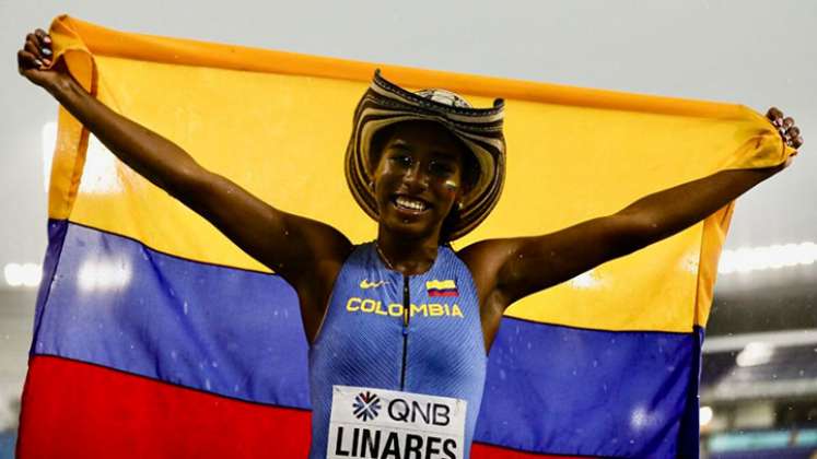 Natalia Linares ganó plata en salto largo.