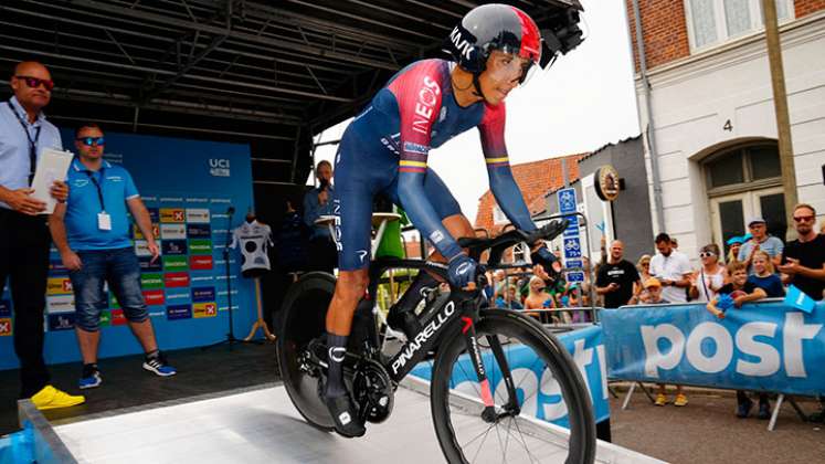 Egan Bernal, en el Tour de Dinamarca 2022. AFP