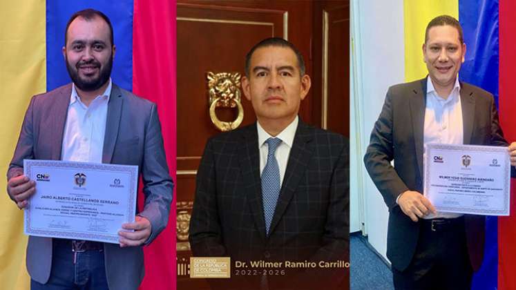 Jairo Castellanos, Wilmer Carrillo y Wilmer Guerrero, comisión Tercera./Fotos cortesía