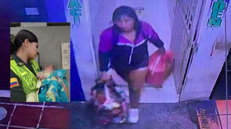 La mujer fue grabada saliendo de un establecimiento con maletas. El bebé apareció en Bucaramanga dos días después.