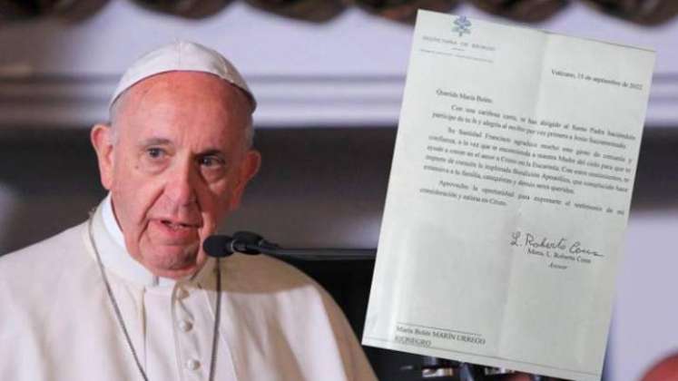 El Papa Francisco le respondió una carta a una niña de 7 años de Rionegro