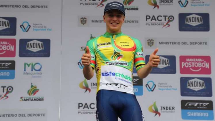 Jaider Muñoz, es el líder de la Vuelta del Porvenir colombiano.