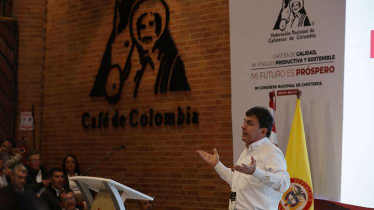 Roberto Vélez, gerente de la Federación Nacional de Cafeteros, dijo durante el Congreso Nacional de Cafeteros que, aunque el año ha sido muy positivo. / Foto: Cortesía