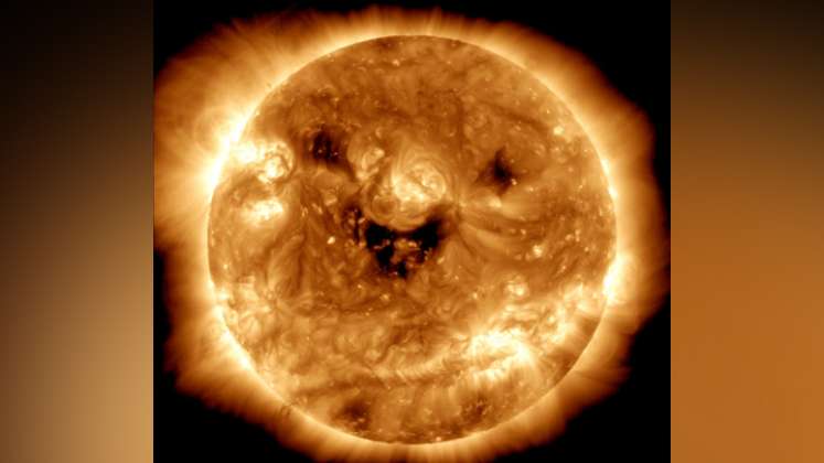 Con una sonrisa radiante apareció el Sol en una imagen de la Nasa