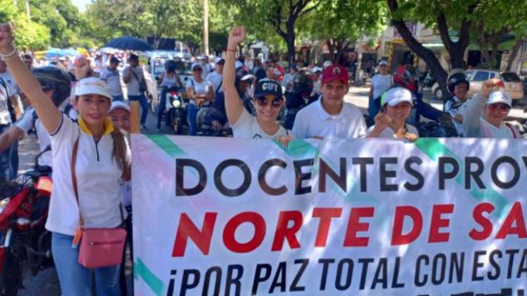 Maestros de Norte de Santander protestaron ayer por los maestros provisionales/Foto Orlando Carvajal/La Opinión