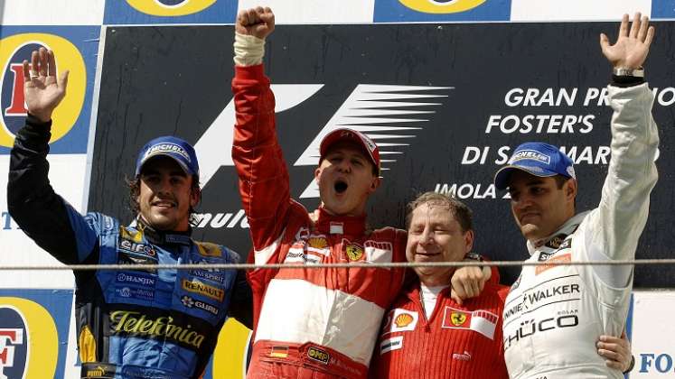 El piloto colombiano, Juan Pablo Montoya fue fuerte rival para Michael Schumacher en la Fórmula Uno.