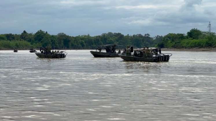 Fuerzas Militares fortalecen operaciones con más de 200 hombres sobre el río San Juan, en Chocó. / Foto: Colprensa 