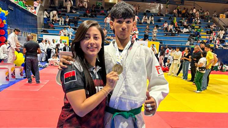 Johana Orozco y Luis Vargas, judo de Norte de Santander. 